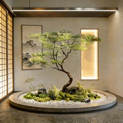 Simulated Plant Landscaping, Maple Tree for Indoor Decoration, Artificial Maple Tree, Simulated Tree under Stairs, Artificial Green Plant Landscaping
