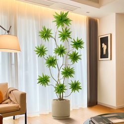 Bamboo Lily Artificial Green Plant Nordic Style Floor-Standing Artificial Plant Potted Indoor Living Room Fake Tree Decorative Ornament