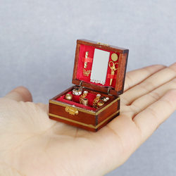1:12 Dollhouse Miniature Scene Model Still Life Retro Jewelry Box Mini Furniture Ornaments