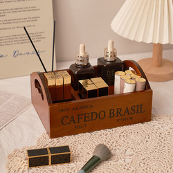 Zakka Vintage Wooden Six-Compartment Storage Box for Succulents, Desktop Cosmetics, Miscellaneous Items, Storage and Organization Wooden Box