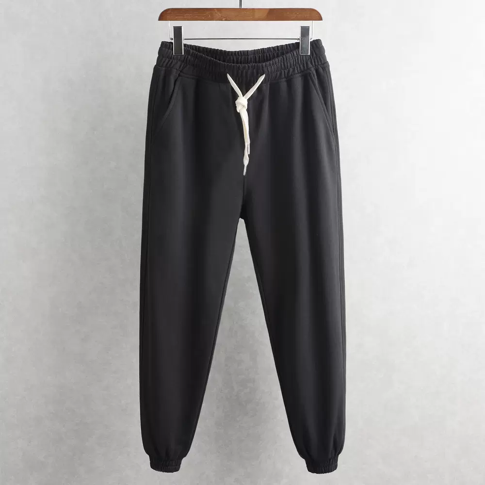 日系潮牌寬鬆運動褲男簡約收口煙管褲子毛圈衛褲潮流