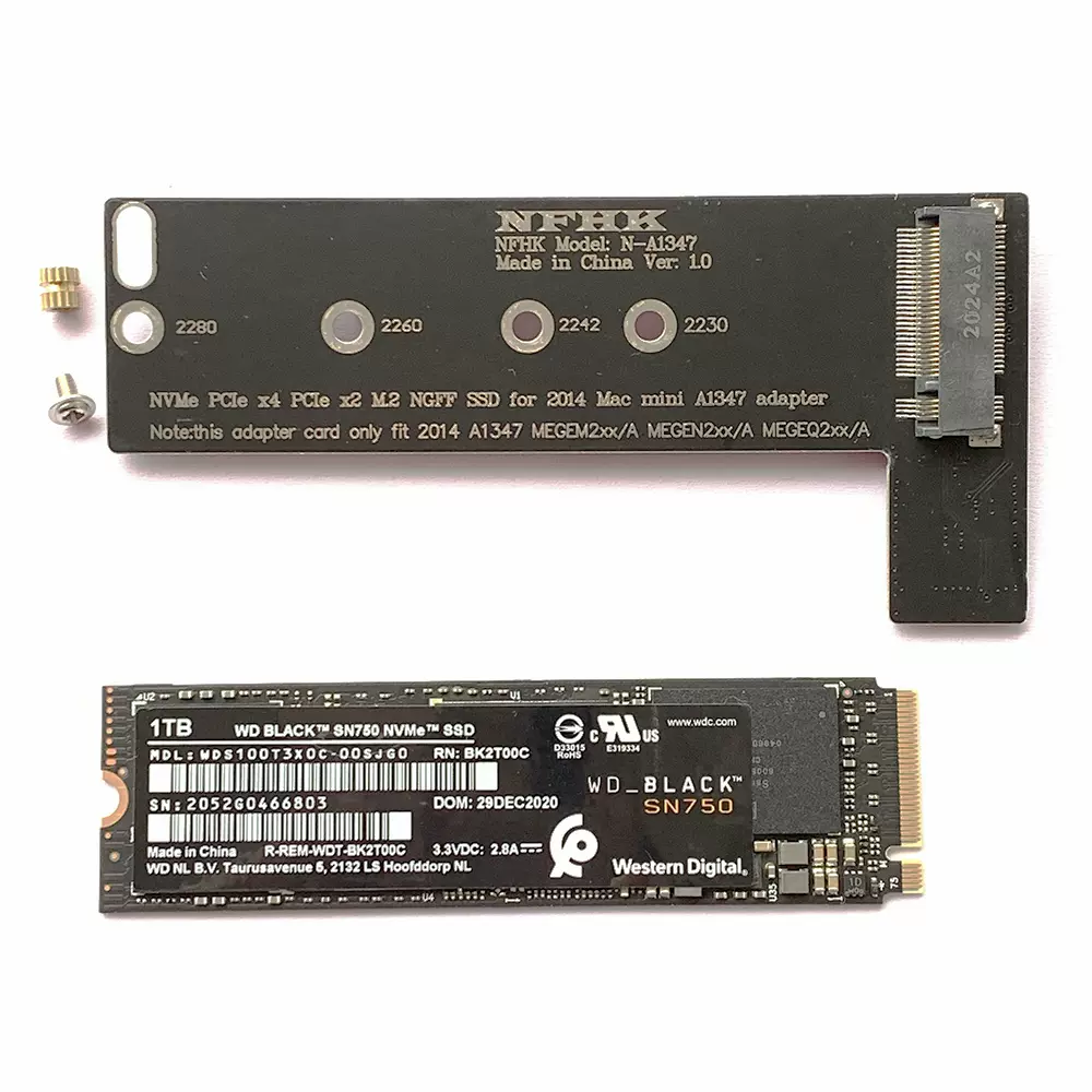 m.2 nvme固態硬碟轉改mac mini 2014 late a1347 SSD轉接卡轉換板-Taobao