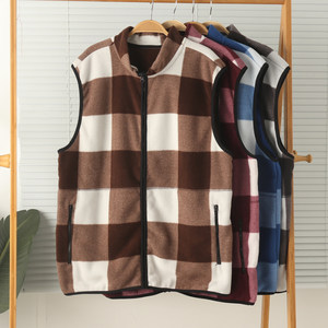 
Foreign trade men's fleece fleece thin velvet neck-protecting sleeveless vest home clothing vest vest warm autumn and winter large size