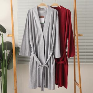 
Broken code special price foreign trade women's knitted cotton lace-up long-sleeved nightgown bathrobe home clothes bathrobe nightgown autumn large size