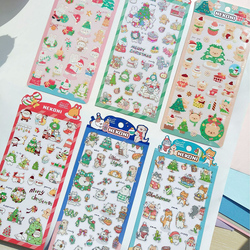 Nekoni Christmas Stickers Snowy Night Candy Cane Bear Rabbit Cat Cute Animal Waterproof Pvc Notebook Sticker
