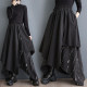 Discount autumn and winter new dark irregular skirt fashionable versatile print splicing to make the slim long skirt design