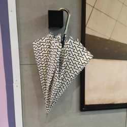 ins Fresh and Artistic Minimalist Forest-Style Black and White Long Umbrella, Automatic Dual-Use for Sun and Rain, Unisex Long-Handled Umbrella