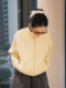MMBBT solid color stand collar zipper cardigan sweater spring outfit women's new 2025 loose short jacket