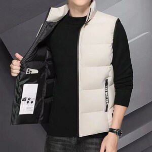 Plush cotton clothing men's solid color vest winter jacket trend, loose, versatile thick and warm couples wearing vests