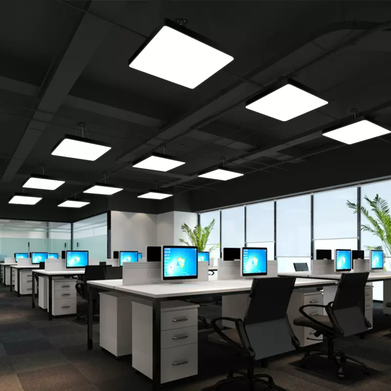 现代简约led正方形吊灯超亮办公室商场店铺走廊过道商用照明灯具