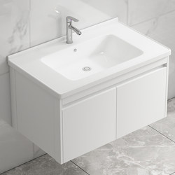 Small Bathroom Cabinet for Home Use, Integrated Ceramic Washbasin Cabinet Combination, Washstand Basin