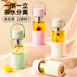 Jie Anxi Glass Cup, High-Value Water Cup for Women, 2025 New Model, Office Flower Tea Brewing Cup, Tea and Water Separation Cup