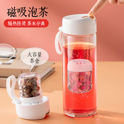 Jie'Anxi Magnetic Tea Infuser Cup, Tea-Water Separation Cup, Water Cup for Women, 2025 New Model, High-Value Magnetic Glass Cup for Men