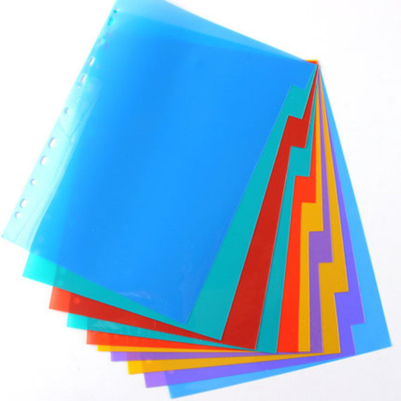 후데쿠아이 플라스틱 색 구분 카드 A4 퀵 노동 폴더 페이징 페이지 폴더 라벨 구분 페이지 10 프레임 색인 분류 카드