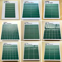 Dark Green Ceramic Mosaic Tiles Accessible Luxury Bathroom Custom Kitchen Swimming Pool Background Wall Green European Tiles