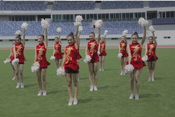 New Style Aerobics Cheerleading Performance Costumes Dance Team Sports Meeting Student Competition Short-Sleeved Cheerleading Skirts for Women and Men