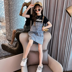 Girls' Denim Suspender Skirt Summer Outfit 2026 New Children's Skirt Summer Style for Older Girls Summer Dress