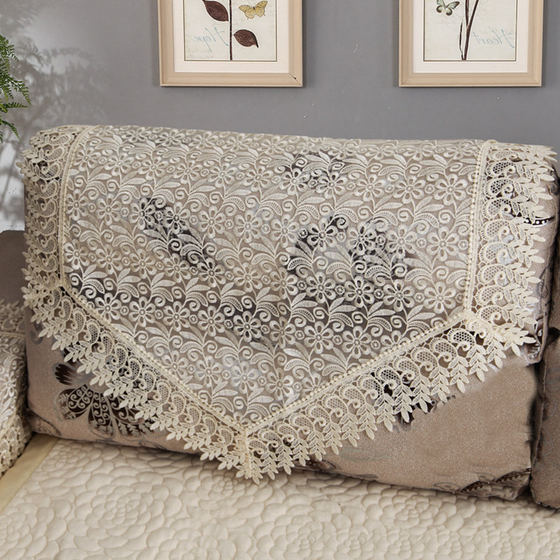 
Lace sofa backrest handrail towel simple modern European high-end triangle scarf cushion cloth non-slip back cover scarf