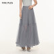 FIVE PLUS skirt women's gauze skirt French high waist A-line skirt super fairy temperament long skirt
