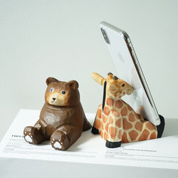 Mobile Phone Holder, Hand-Carved Giraffe, Creative and Cute Cartoon, Practical Office Desktop Ornament, Birthday Gift