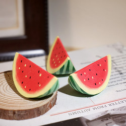 The Taste of Summer Watermelon Handmade Wood Carving Small Ornament Cartoon Cute Creative Desktop Decoration Toy
