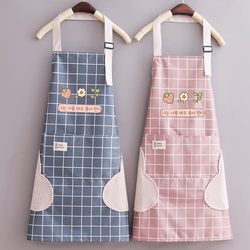 Fashionable Apron for Women's Kitchen Cooking Waterproof and Oil-Proof Sleeveless Blouse Cute Adult Work Clothes Apron for Men