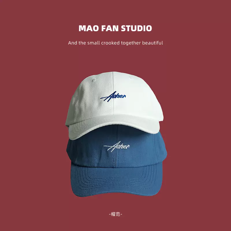 白色棒球帽女春夏ins小众潮牌鸭舌帽夏季遮脸显