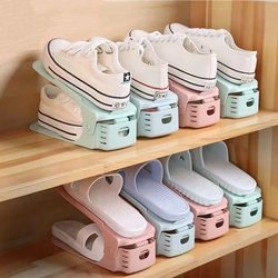 Shoe Rack for Shoe Storage, Double-Layer Shoe Holder, Adjustable and Layered, Simple Shoe Cabinet for Home and Dormitory, Space-Saving