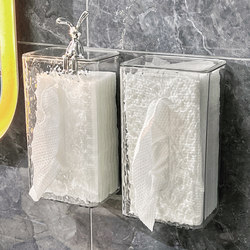 Glacier-Patterned Towel Storage Box, Wall-Mounted Tissue Box, Household Light Luxury Style Bathroom Kitchen Upside-Down Tissue Box