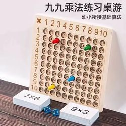 Multiplication Table for Second Grade Teaching Aids, 99 Board Game Board, Great Enlightenment Tool for Primary School Students to Practice Math and Memorize