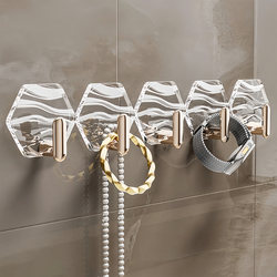 High-End Transparent Acrylic Adhesive Hooks, No-Drill Wall Hooks for Bathroom, Traceless Dormitory Use