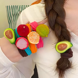Cute Fruit Hair Ties Dopamine Girly Heart Hair Rope Elastic Hair Band Hair Accessory Headband Hair Ornament