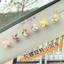 New Car-Mounted Small Windmill Spinning Top Creative Decorative Sticker Small Ornament Dashboard Car Interior Decoration Cute for Women