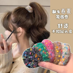 Plush Hair Ties, Spring and Summer High-Elasticity and Durable Hair Ropes, Bun and Ponytail Hair Ties for Women, Rubber Band Hair Accessories