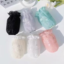 Sleeves for Women 2023 New Style Office Work Short Protective Sleeves Winter down Jacket White Transparent Lace Sleeves