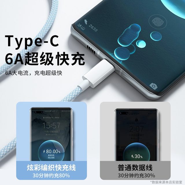 One-to-three data cable 66W super fast charging three-in-one plug ...