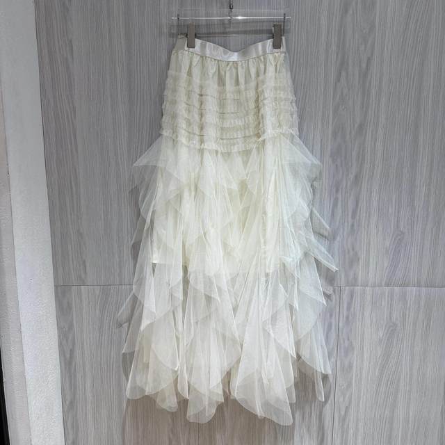 
Spring new high-waisted slim and versatile mesh skirt for women mid-length cake skirt