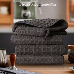 Waffle Cloth Cleaning Cloth, Lint-Free Coffee Bar Towel, Absorbent Coffee Utensil Household Cleaning Towel