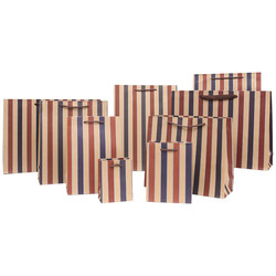 Casual Retro Stripesd Men's and Women's Clothes and Shoes Shopping Satchel Gift Packaging Kraft Paper Facial Mask Gift Bag