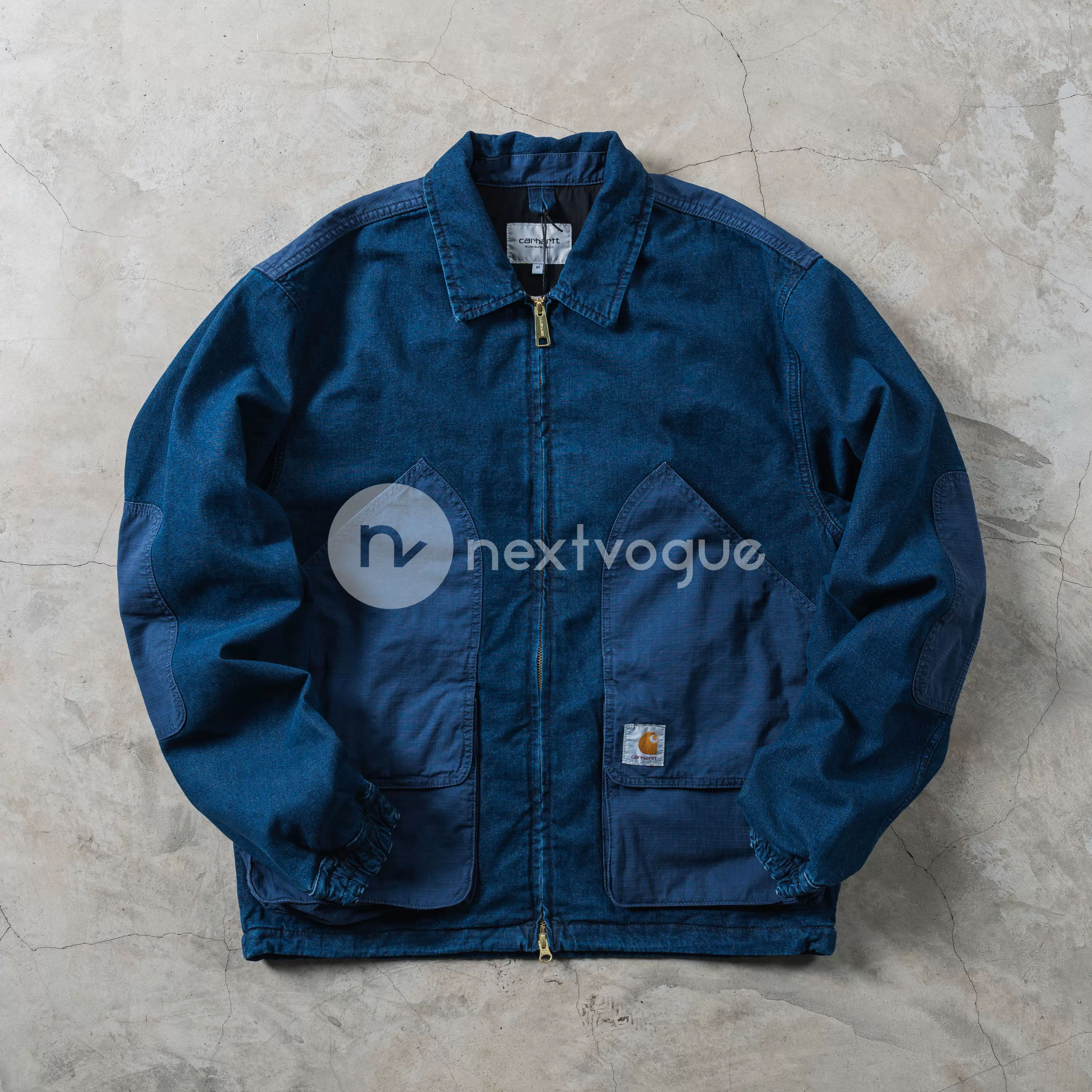 NextVogue】carhartt wip alma jacket 水洗牛仔拼接夹克外套-Taobao