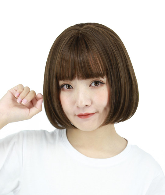 Wig female short hair round face original hairstyle design giant face face Korean handsome bobo short hair style
