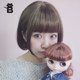 Wig female short hair round face original hairstyle design giant face face Korean handsome bobo short hair style
