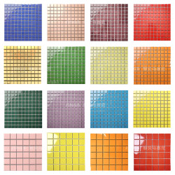 Internet Celebrity White Beige Dark Green Orange Red Hotel Colorful Bathroom Wall Tiles Pool Small Ceramic Mosaic