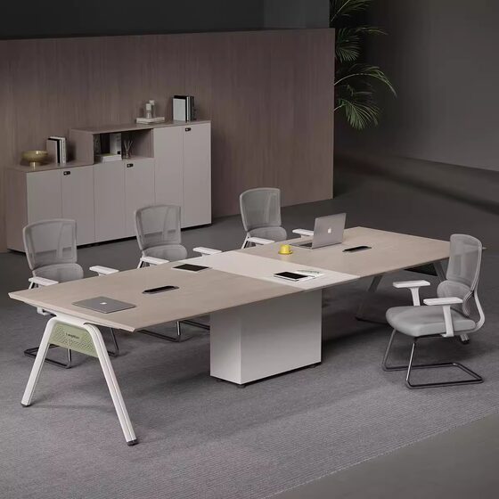 
Conference table long table simple modern small conference room training negotiation live broadcast workbench office bar table and chair combination