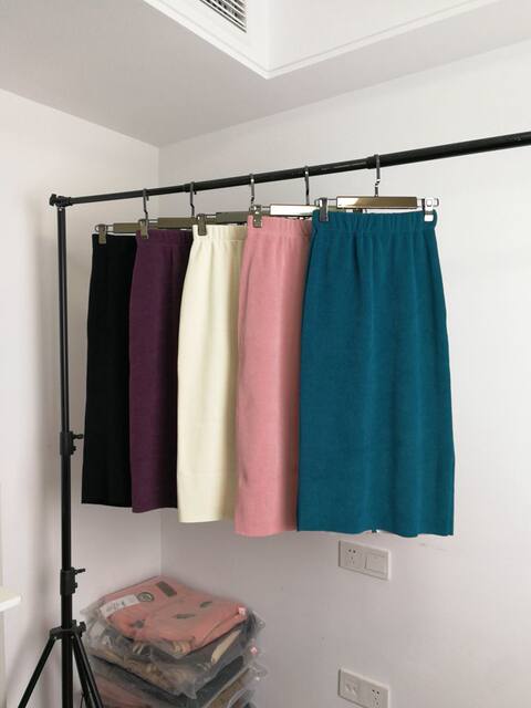 Special offer 763 corduroy A-line skirt for women in autumn and winter new elastic high-waist straight skirt slim long skirt versatile