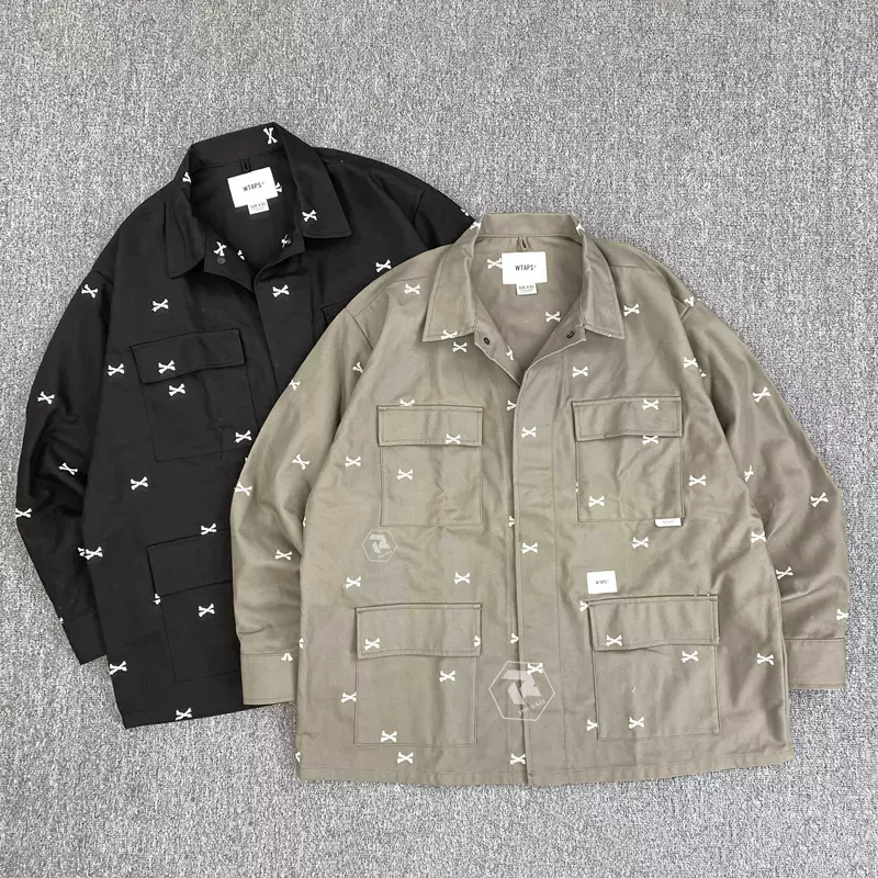 飄渺現貨WTAPS JUNGLE 01 LS COTTON骨頭四袋長袖襯衫外套男22SS-Taobao