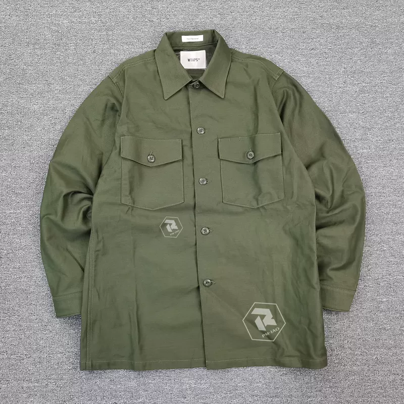 飄渺現貨WTAPS WMILL-LS 02 LS COTTON SATIN軍事工裝兩袋襯衫男-Taobao