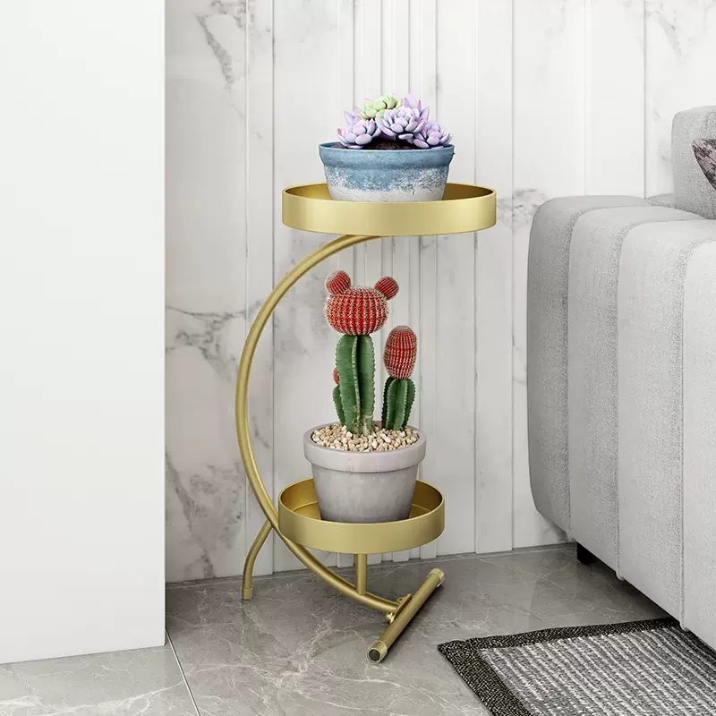 北欧花架客厅置物架阳台绿植架落地式轻奢铁艺花盆 北欧花架客厅置物架阳台绿植架落地式轻奢铁艺花盆