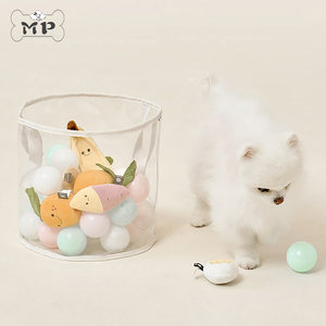 
{Memory Pet}Korean woolly pet cat and dog PVC portable toys and clothes transparent storage basket