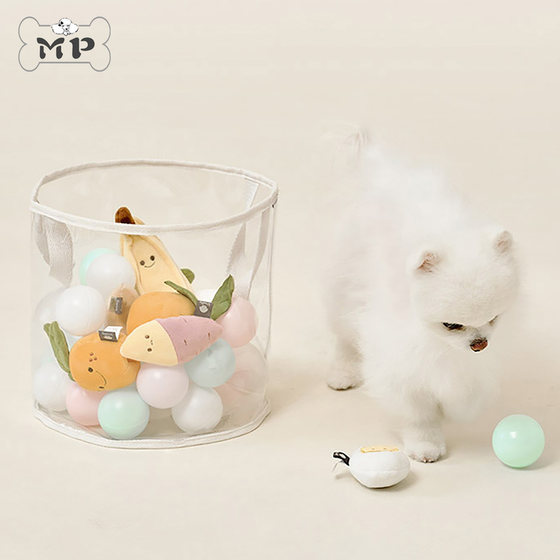 
{Memory Pet}Korean woolly pet cat and dog PVC portable toys and clothes transparent storage basket